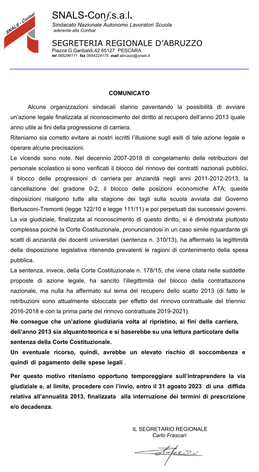comunicato