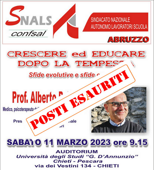 Posti esauriti iniziativa Prof. Pellai