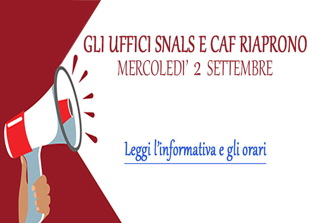 Apertura 2 settembre 2020